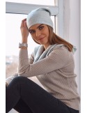 Set dama, palarie gri deschis cu snood, C69 - Magazin online - Boutique